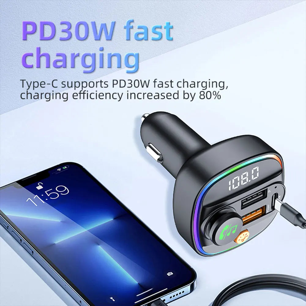 Car MP3 Player with 22.5W & PD30W Fast Charge
