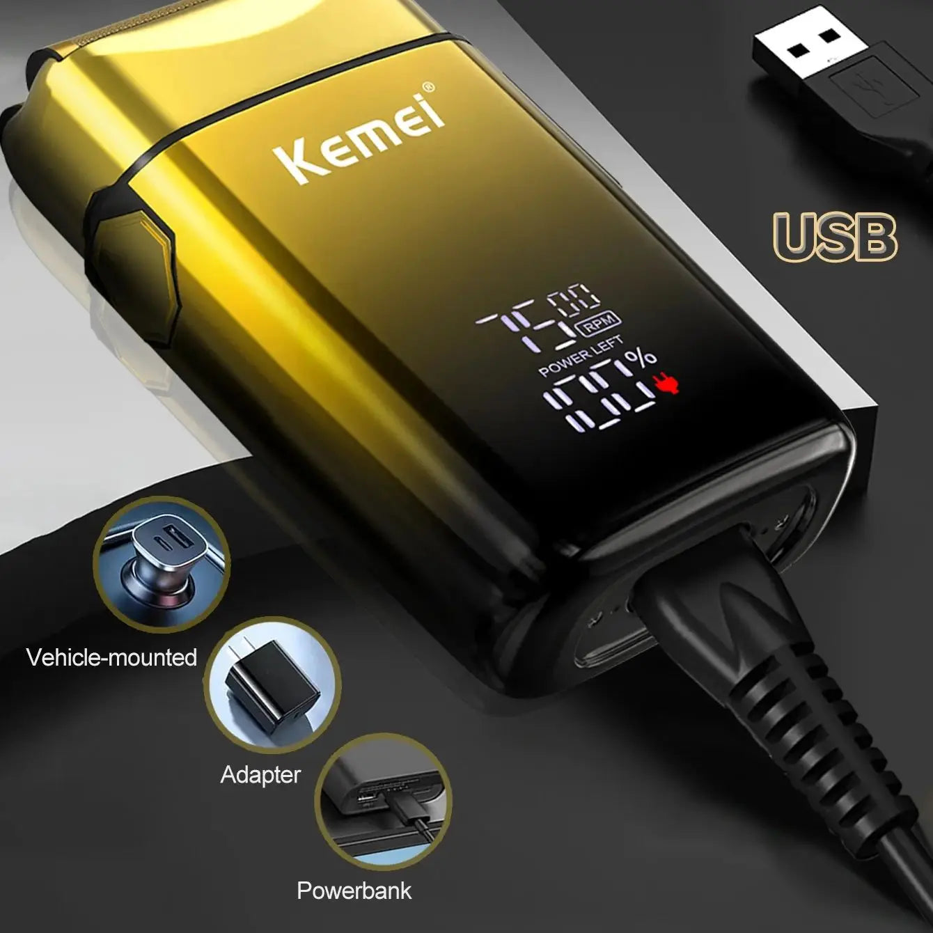 Kemei TX10 – High-Performance Rechargeable Shaver with LED Display