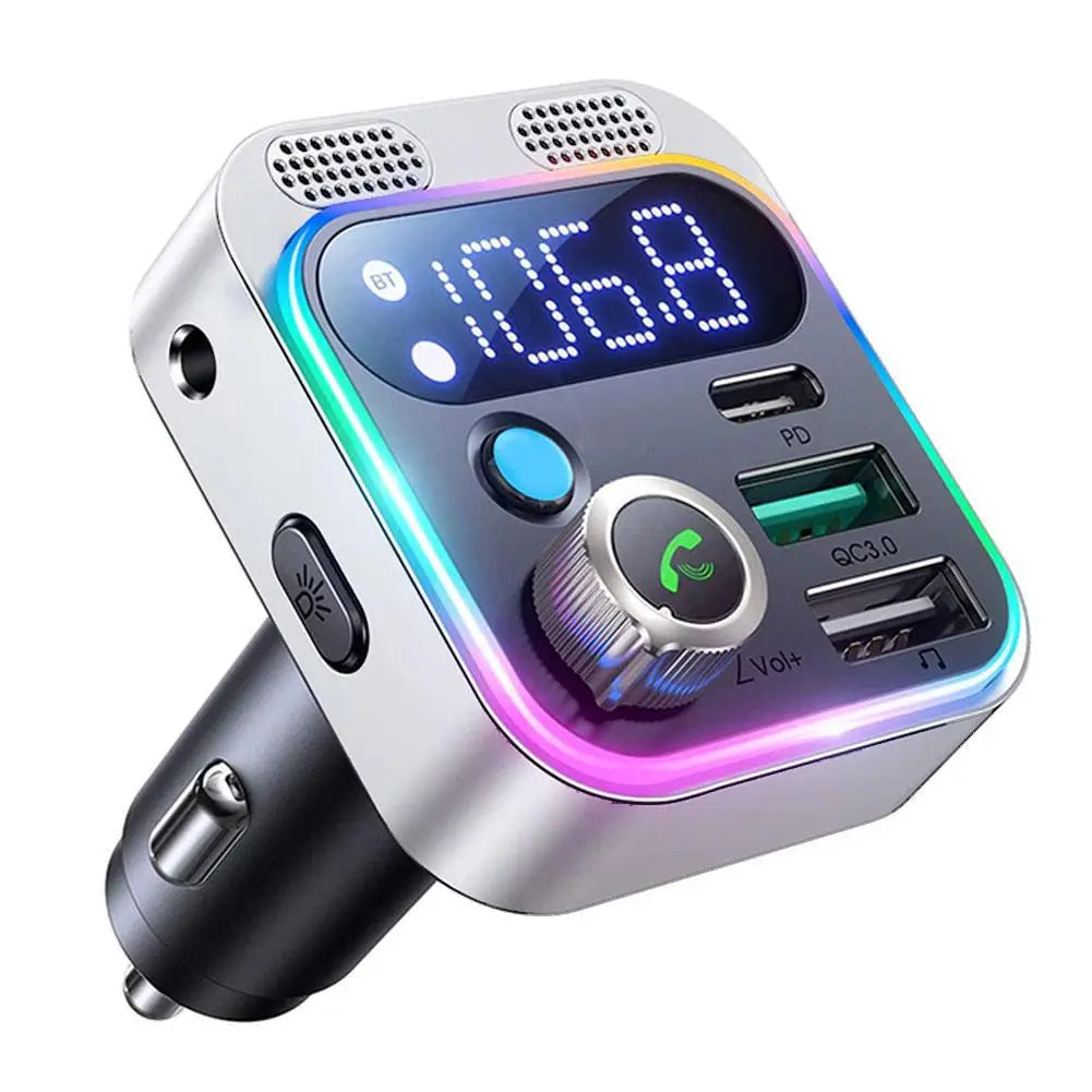 Bluetooth 5.0 FM Transmitter For Car FM/AUX Bluetooth Car Adapter