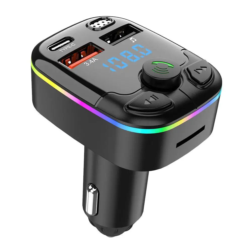 Bluetooth 5.0 FM Transmitter For Car FM/AUX Bluetooth Car Adapter