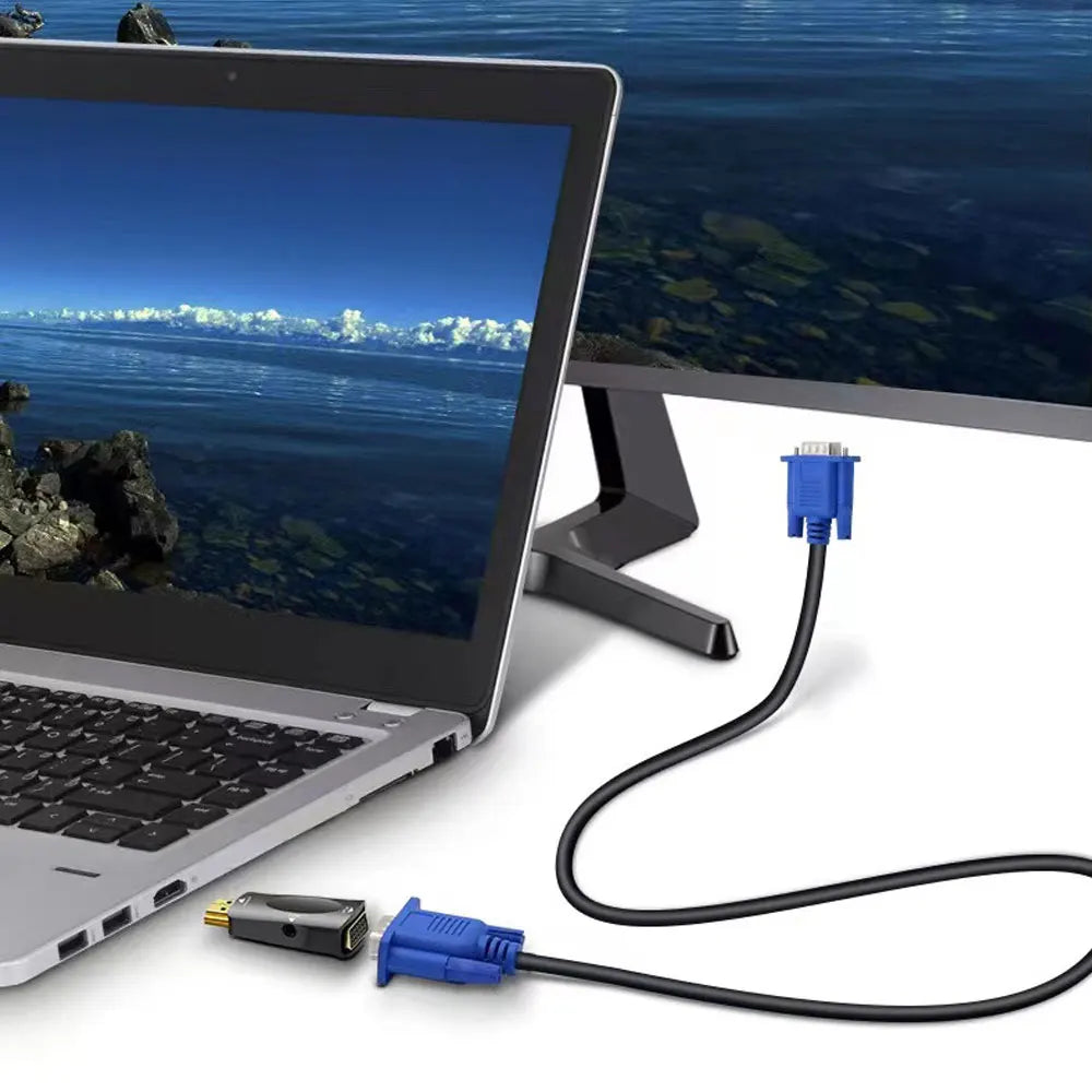 HDMI-compatible to VGA Cable Converter Adapter