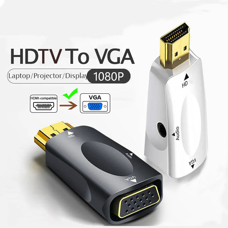 HDMI-compatible to VGA Cable Converter Adapter