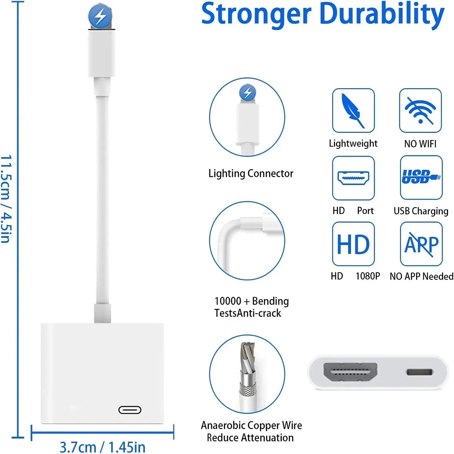 HD 1080P Phone to HDMI-compatible cable