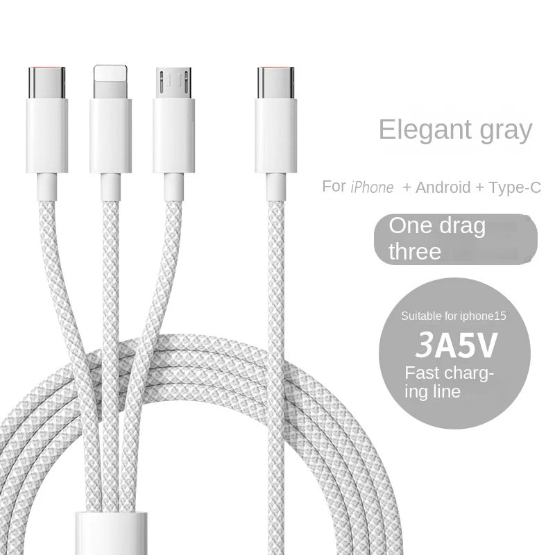 3 In 1 Fast Charging Cable 100W