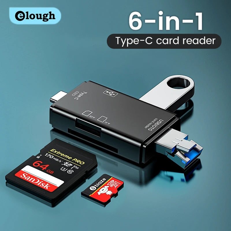 OTG 6 in 1 Card Reader Type C