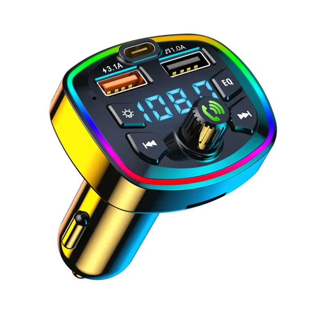 Bluetooth 5.0 FM Transmitter For Car FM/AUX Bluetooth Car Adapter