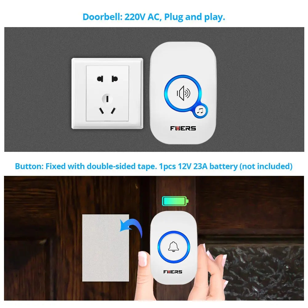 Fuers Smart Wireless Doorbell Waterproof