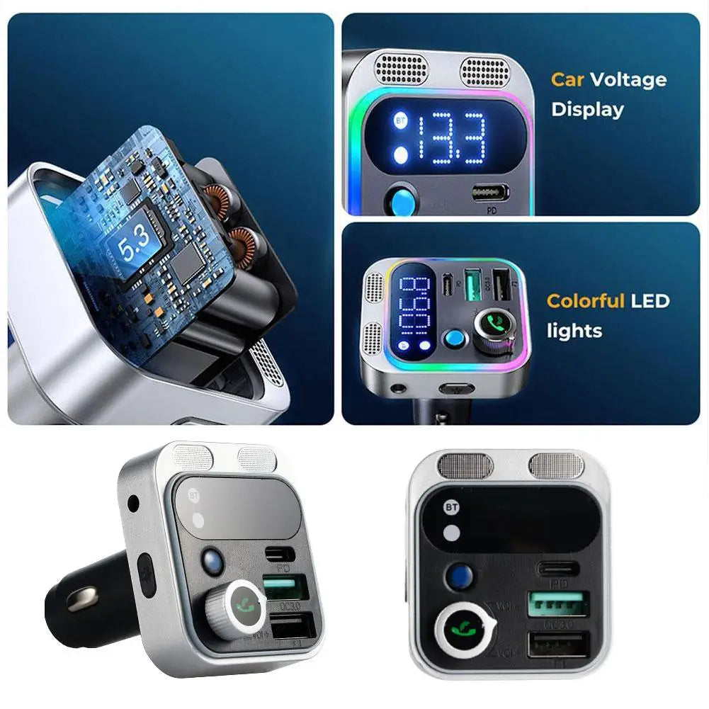 Bluetooth 5.0 FM Transmitter For Car FM/AUX Bluetooth Car Adapter