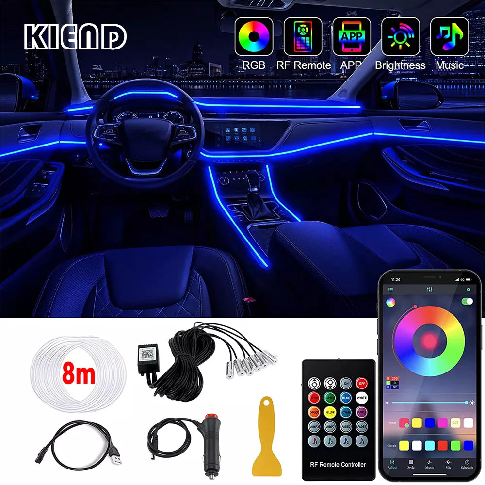 LED Car Interior Ambient Strip Lights RGB