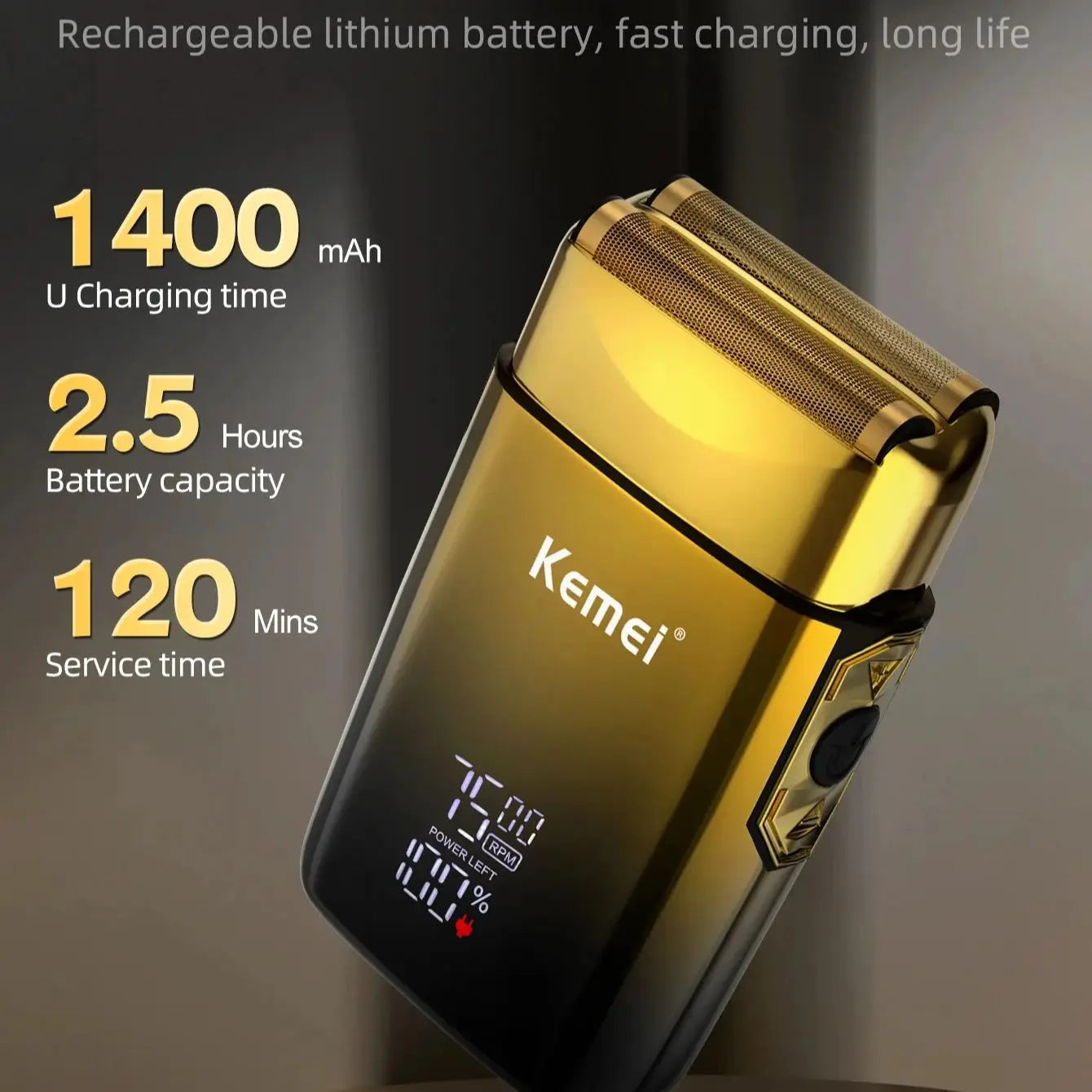 Kemei TX10 – High-Performance Rechargeable Shaver with LED Display