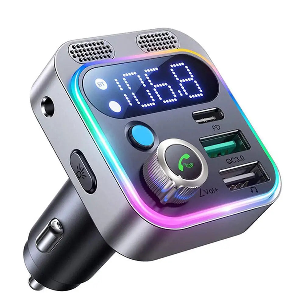 Bluetooth 5.0 FM Transmitter For Car FM/AUX Bluetooth Car Adapter