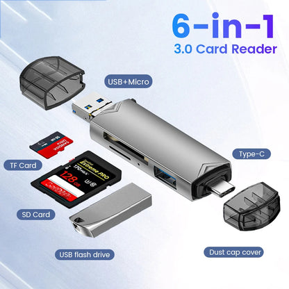 6 in 1 USB 3.0 Card Reader