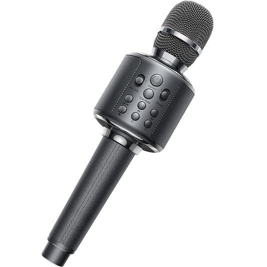 Goodaaa Leather Handle Wireless Karaoke Microphone