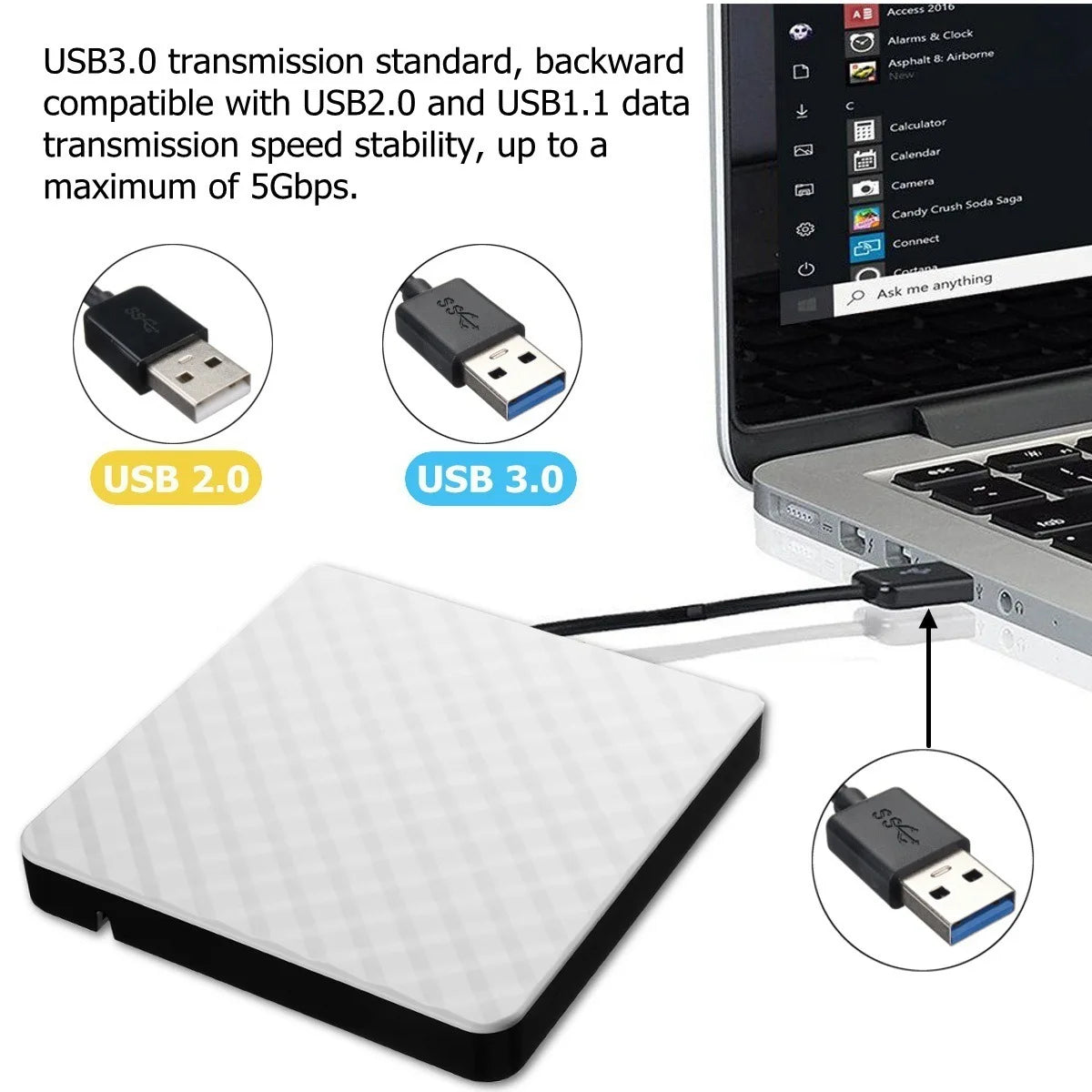 USB 3.0 Type C Slim External DVD-RW