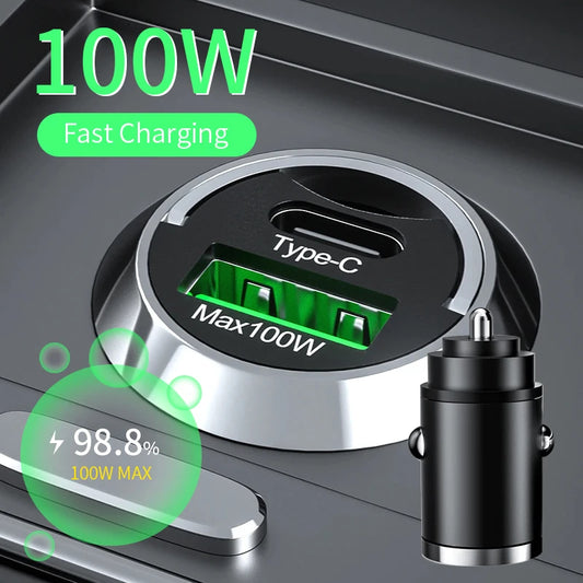 100W Car Charger Lighter PD Fast Charging