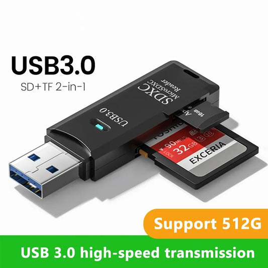 2 IN 1 High Speed Usb 3.0 Smart Cardreader