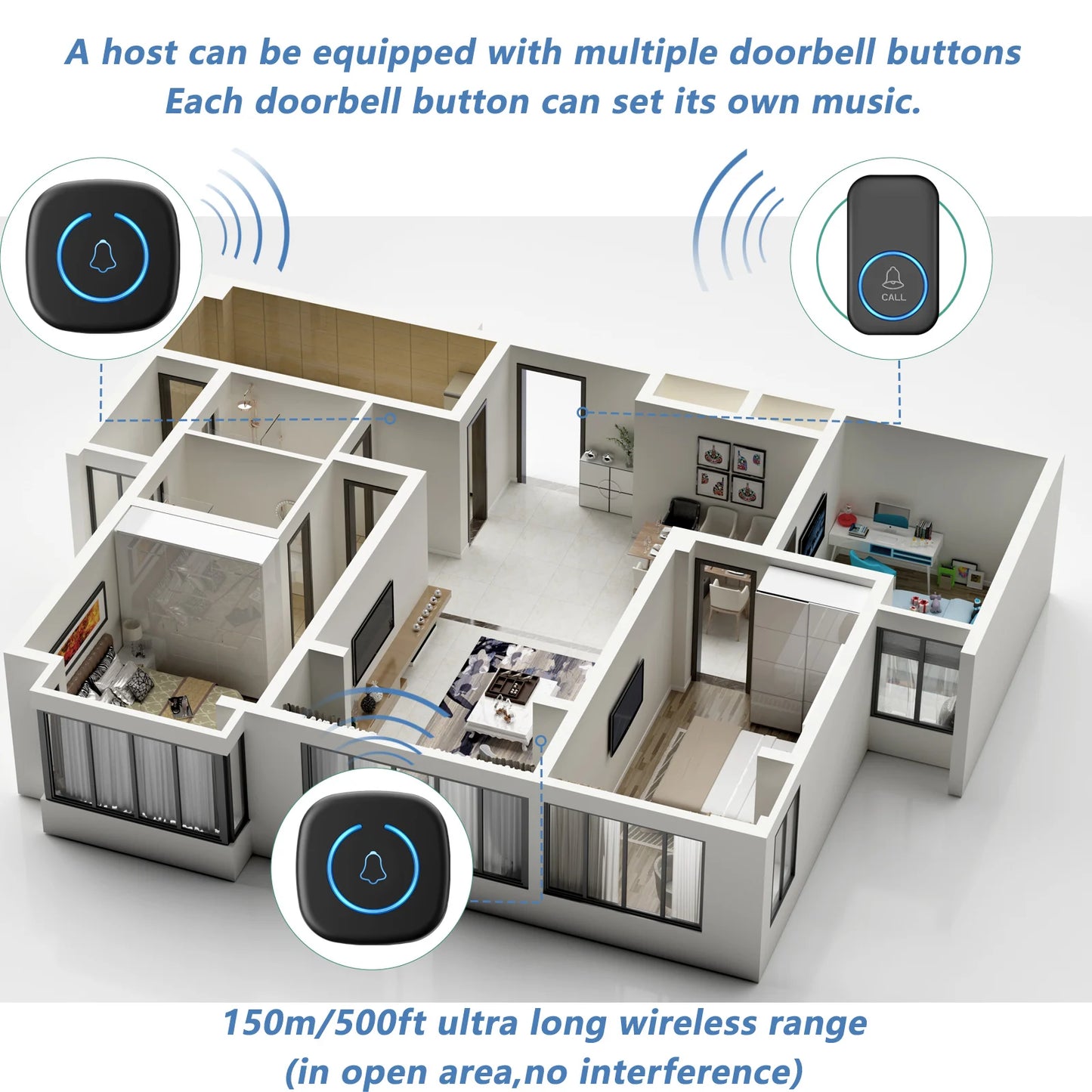 Wireless Doorbell Intelligent Welcome Door Bell