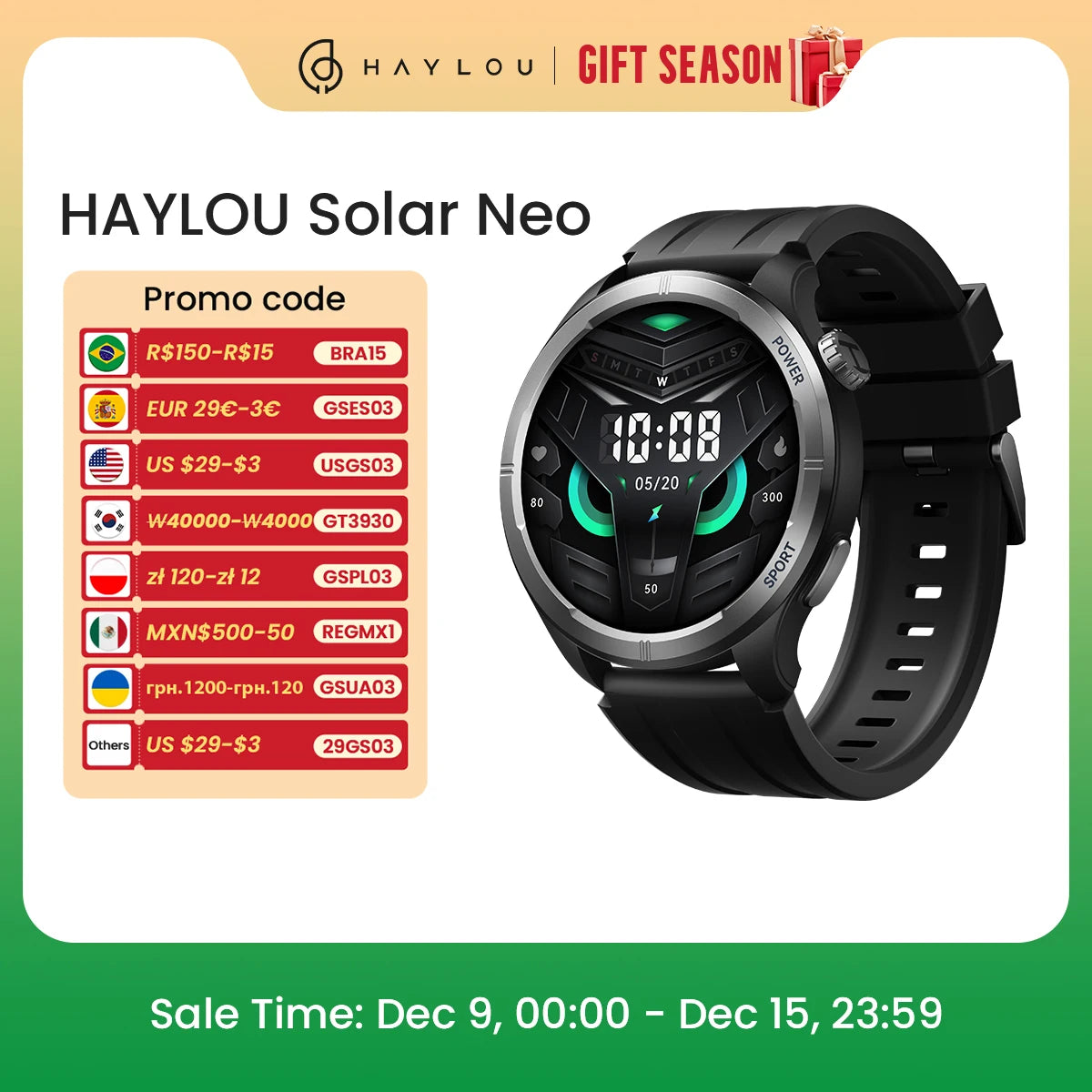 HAYLOU Solar Neo Smart Watch 1.53'' HD Display